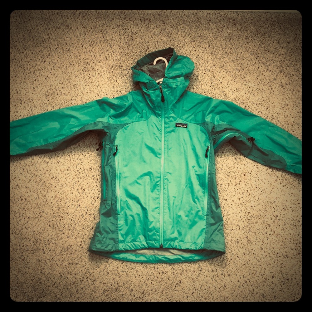 Patagonia Women's Teal Green Rain Jacket